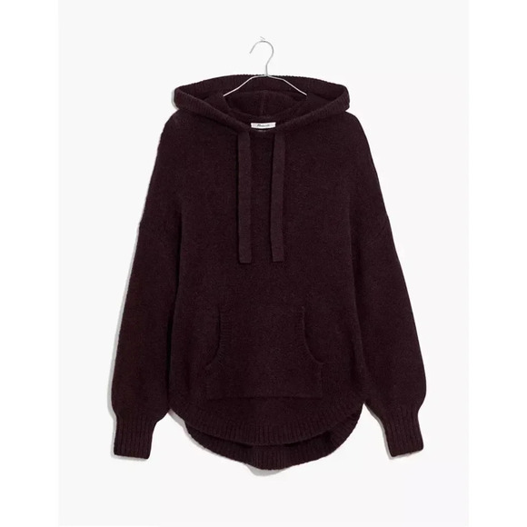 Madewell Wilmington Alpaca Wool Blend Hoodie Sweater in Heather Raisin - Picture 5 of 13